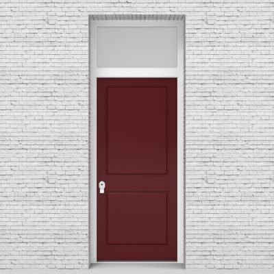 8.single Door With Transom Two Panel Ruby Red (ral3003)