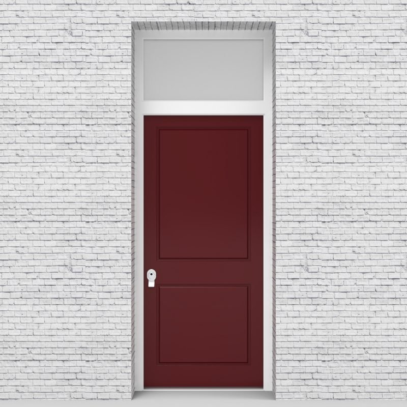 8.single Door With Transom Two Panel Ruby Red (ral3003)