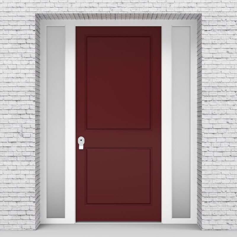 8.single Door With Two Side Panels Two Panel Ruby Red (ral3003)