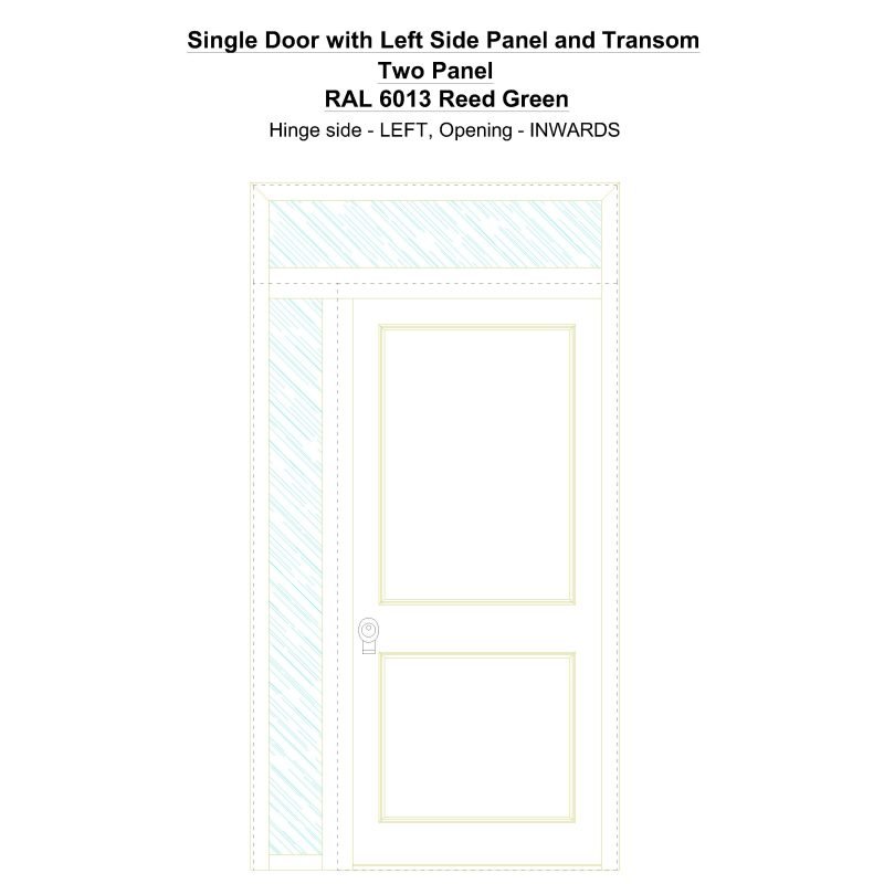 Sd1spt(left) Two Panel Ral 6013 Reed Green Security Door