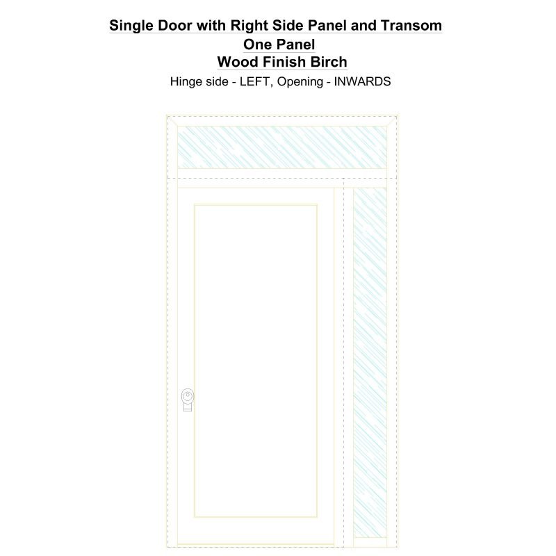 Sd1spt(right) One Panel Wood Finish Birch Security Door