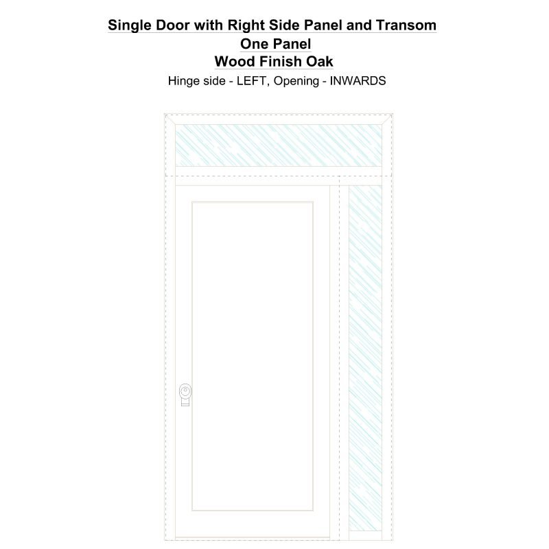 Sd1spt(right) One Panel Wood Finish Oak Security Door