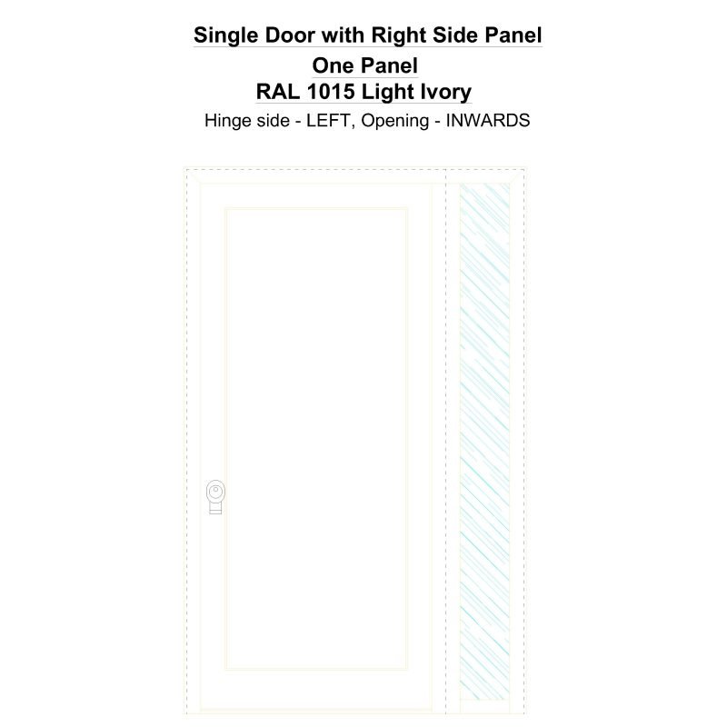 Sd1sp(right) One Panel Ral 1015 Light Ivory Security Door