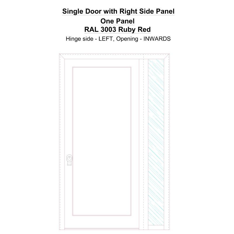 Sd1sp(right) One Panel Ral 3003 Ruby Red Security Door
