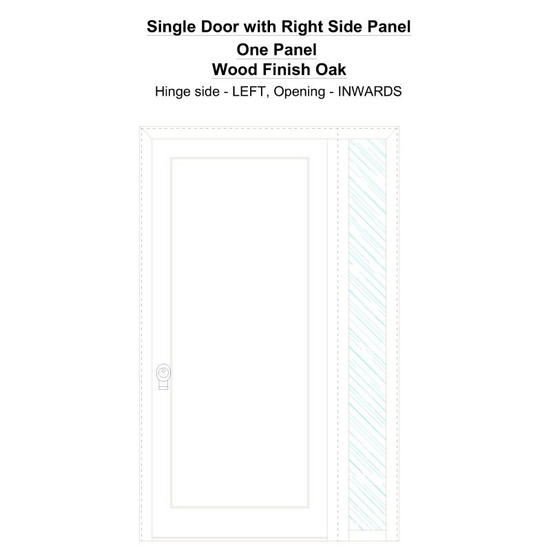 Sd1sp(right) One Panel Wood Finish Oak Security Door