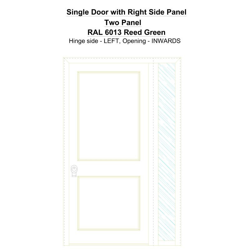 Sd1sp(right) Two Panel Ral 6013 Reed Green Security Door