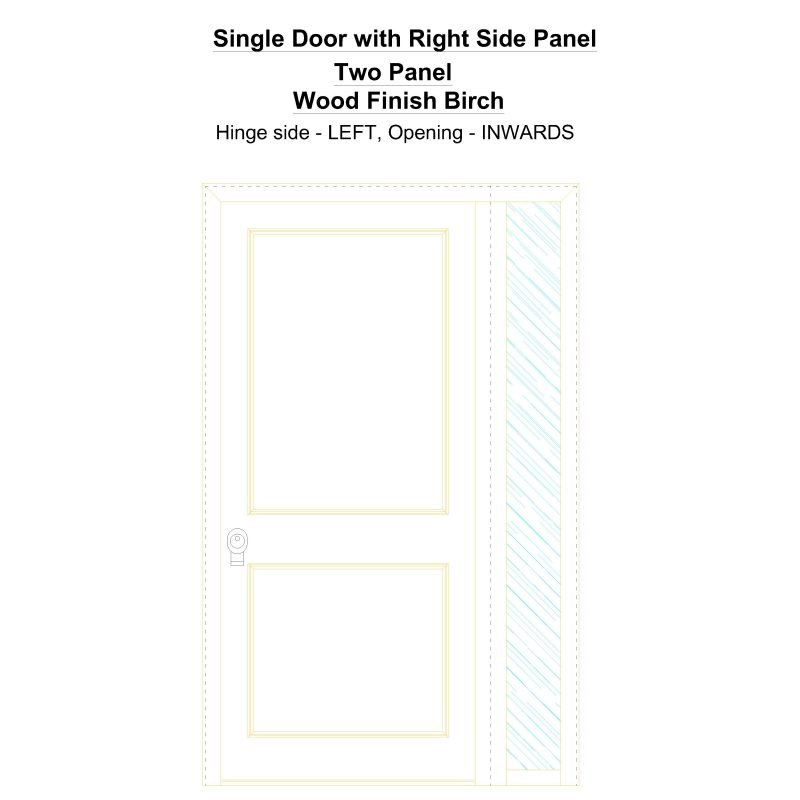 Sd1sp(right) Two Panel Wood Finish Birch Security Door