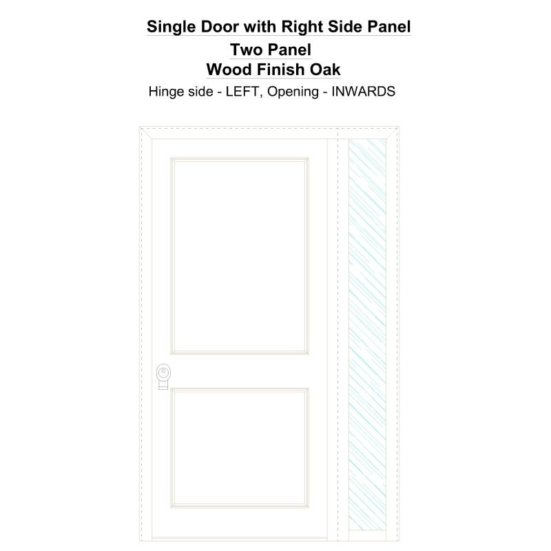 Sd1sp(right) Two Panel Wood Finish Oak Security Door