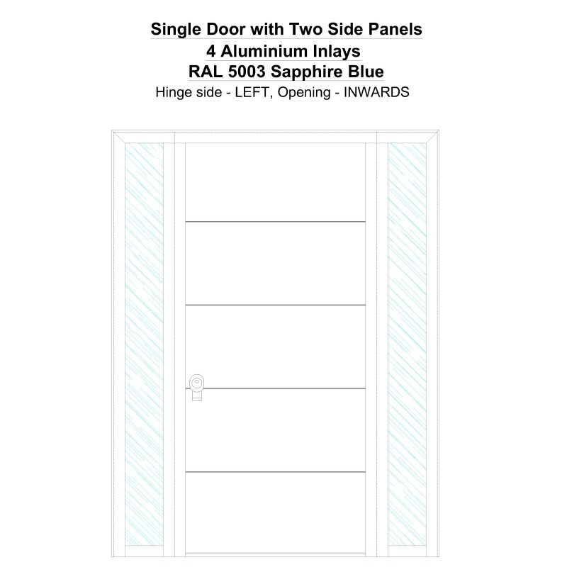 Sd2sp 4 Aluminium Inlays Ral 5003 Sapphire Blue Security Door