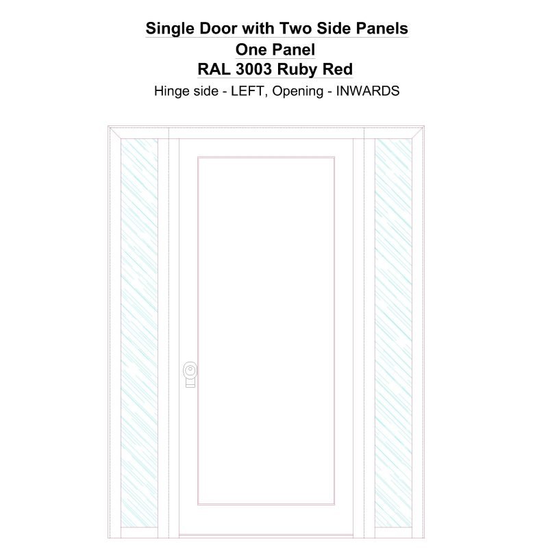 Sd2sp One Panel Ral 3003 Ruby Red Security Door