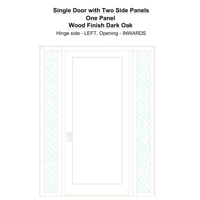 Sd2sp One Panel Wood Finish Dark Oak Security Door