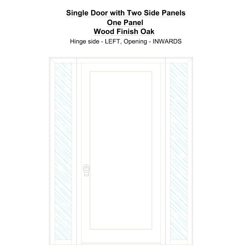 Sd2sp One Panel Wood Finish Oak Security Door