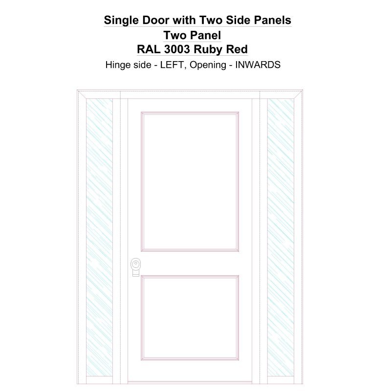 Sd2sp Two Panel Ral 3003 Ruby Red Security Door