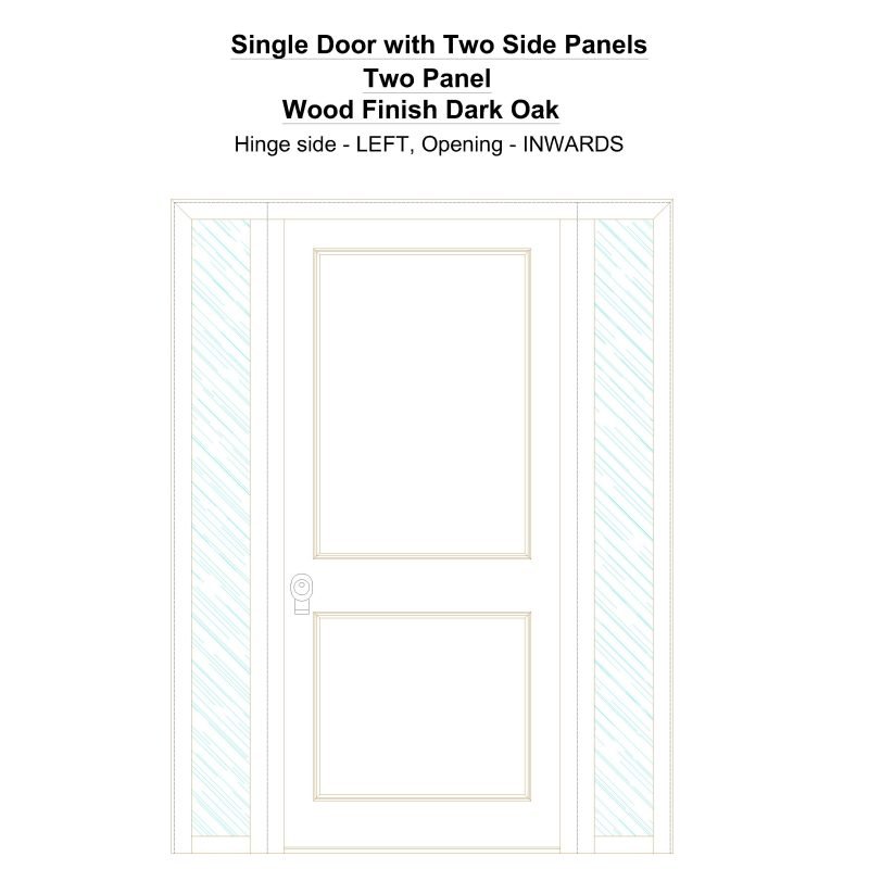 Sd2sp Two Panel Wood Finish Dark Oak Security Door
