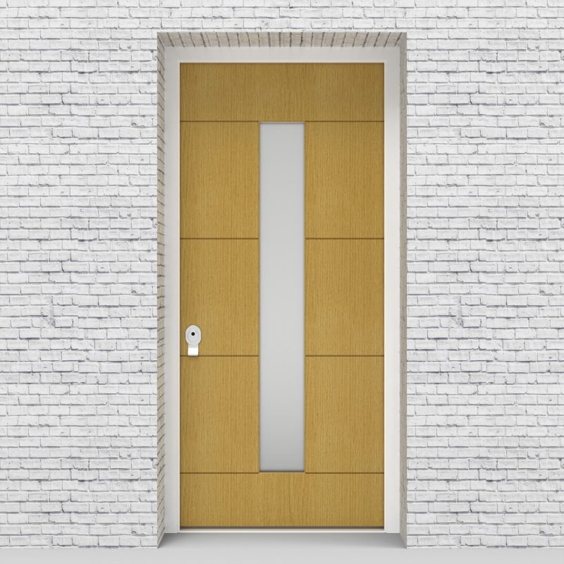 1.single Door 4 Horizontal Lines With Central Glass Birch