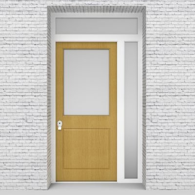 1.single Door With Right Side Panel And Transom 2 Panel With A Large Birch