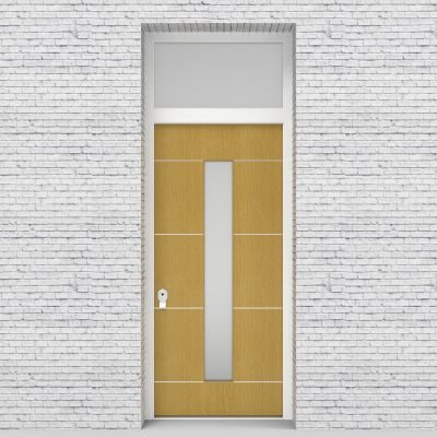 1.single Door With Transom 4 Aluminium Inlays With Central Glass Birch