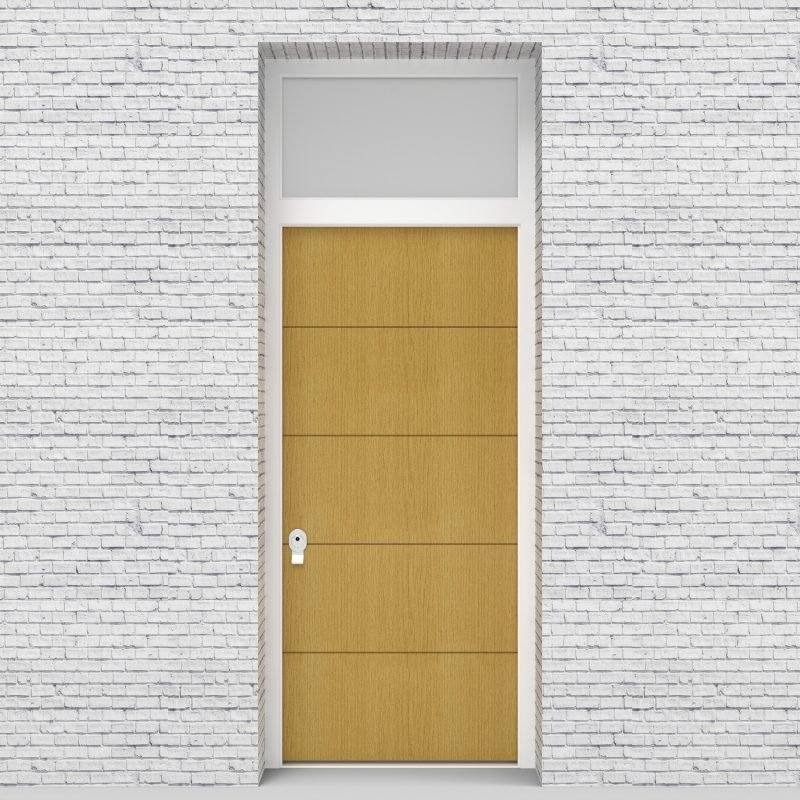1.single Door With Transom 4 Horizontal Lines Birch