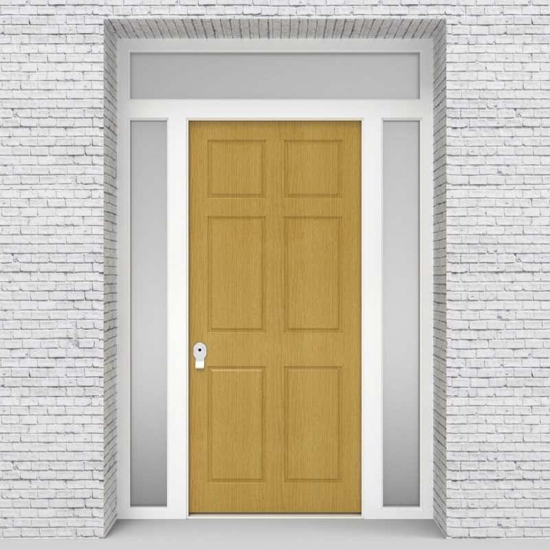 1.single Door With Two Side Panels And Transom Victorian 6 Panel Birch