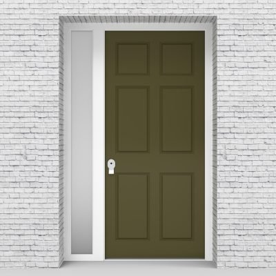 12.single Door With Left Side Panel Victorian 6 Panel Reed Green (ral6013)