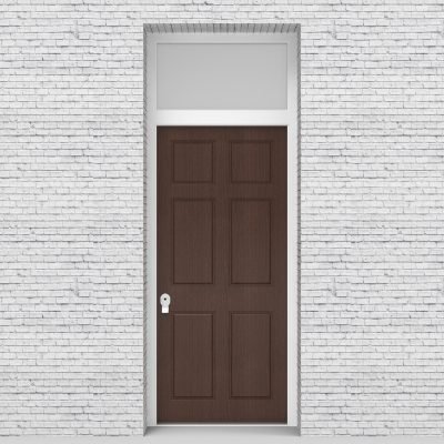 2.single Door With Transom Victorian 6 Panel Dark Oak