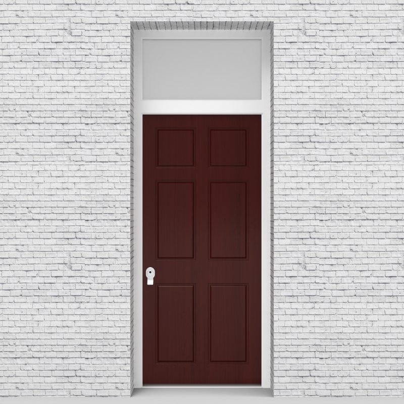 3.single Door With Transom Victorian 6 Panel Mahogany