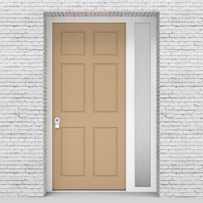 7.single Door With Right Side Panel Victorian 6 Panel Light Ivory (ral1015)