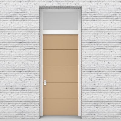 7.single Door With Transom 4 Horizontal Lines Light Ivory (ral1015)