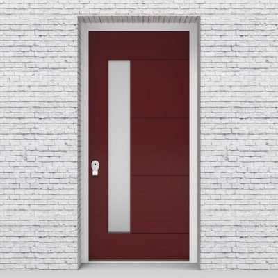 8.single 4 Horizontal Lines With Lock Side Glass Ruby Red (ral3003)