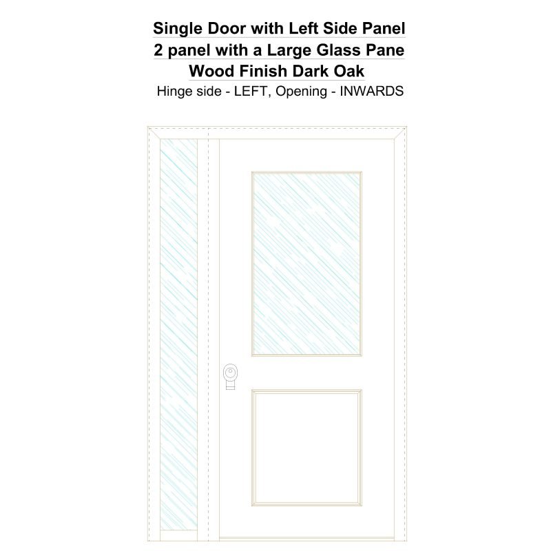 Sd1sp(left) 2 Panel With A Large Glass Pane Wood Finish Dark Oak Security Door