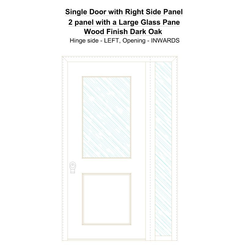 Sd1sp(right) 2 Panel With A Large Glass Pane Wood Finish Dark Oak Security Door