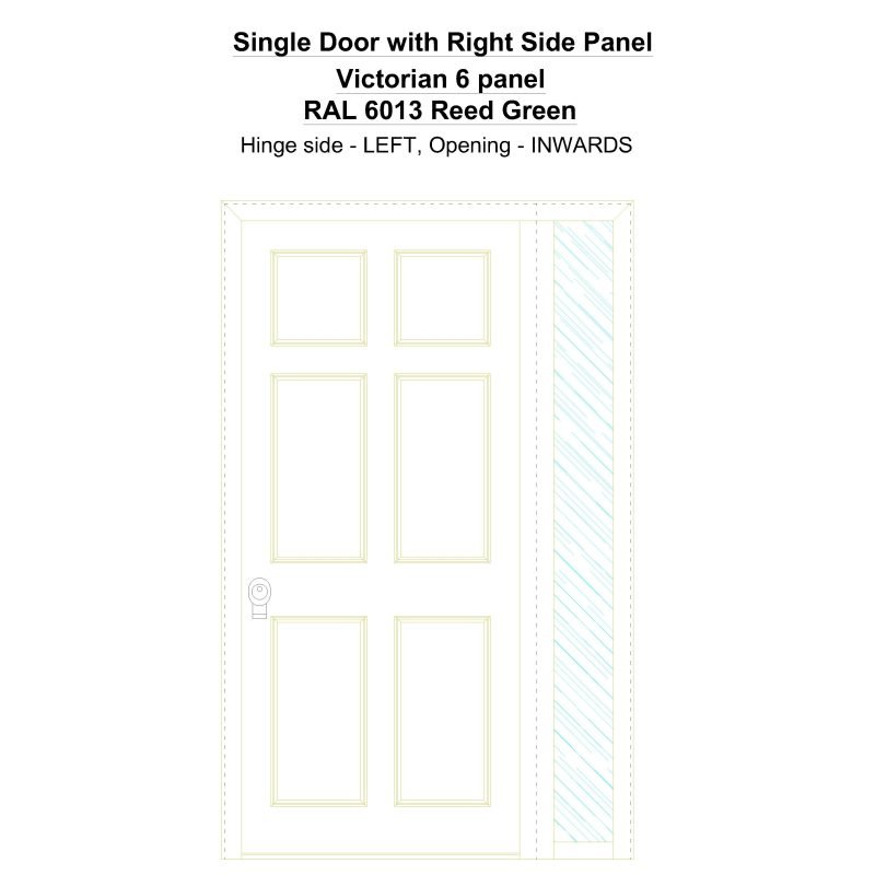 Sd1sp(right) Victorian 6 Panel Ral 6013 Reed Green Security Door