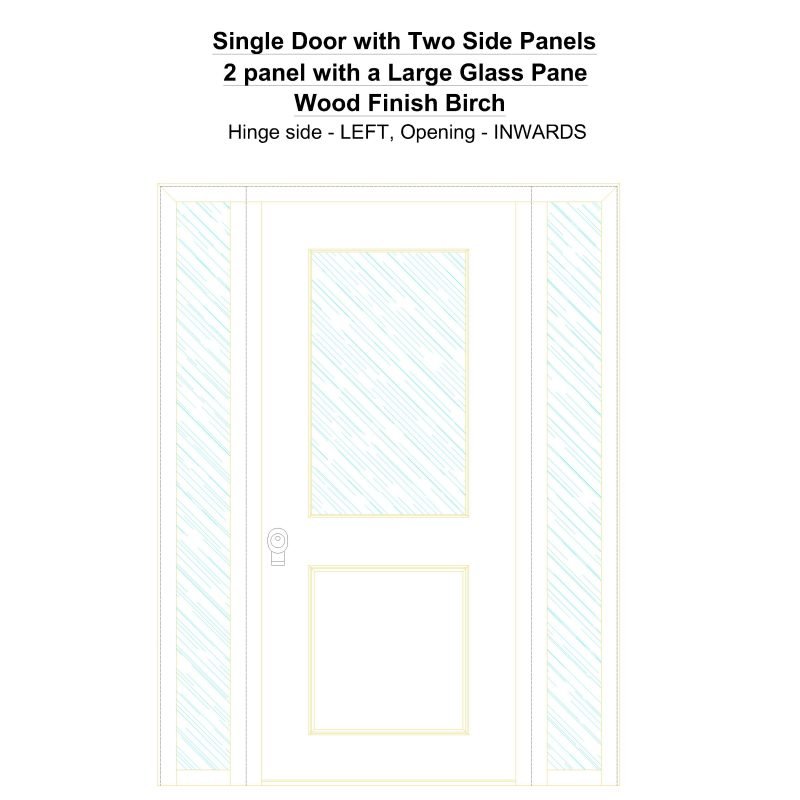 Sd2sp 2 Panel With A Large Glass Pane Wood Finish Birch Security Door