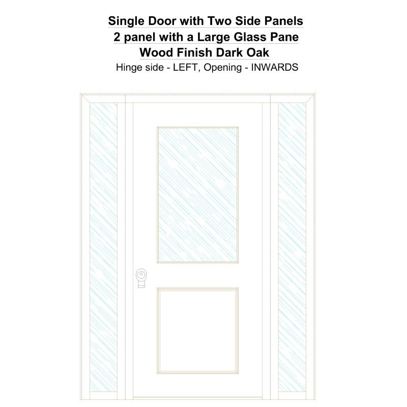 Sd2sp 2 Panel With A Large Glass Pane Wood Finish Dark Oak Security Door