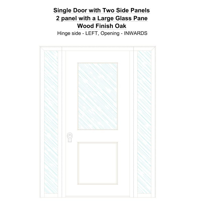 Sd2sp 2 Panel With A Large Glass Pane Wood Finish Oak Security Door
