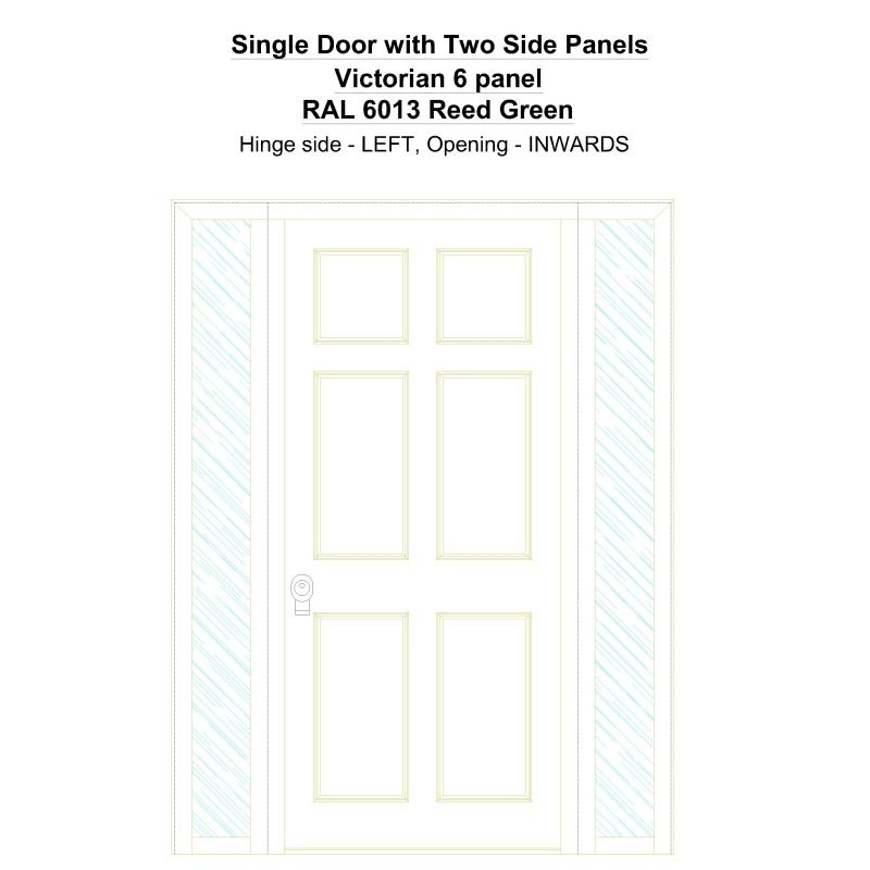 Sd2sp Victorian 6 Panel Ral 6013 Reed Green Security Door