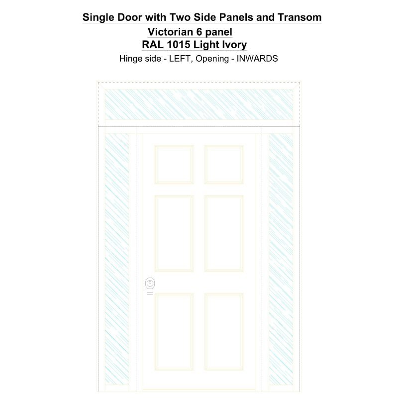 Sd2spt Victorian 6 Panel Ral 1015 Light Ivory Security Door