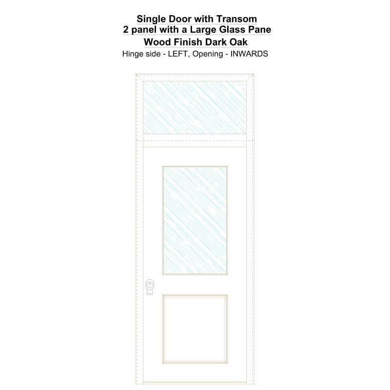 Sdt 2 Panel With A Large Glass Pane Wood Finish Dark Oak Security Door