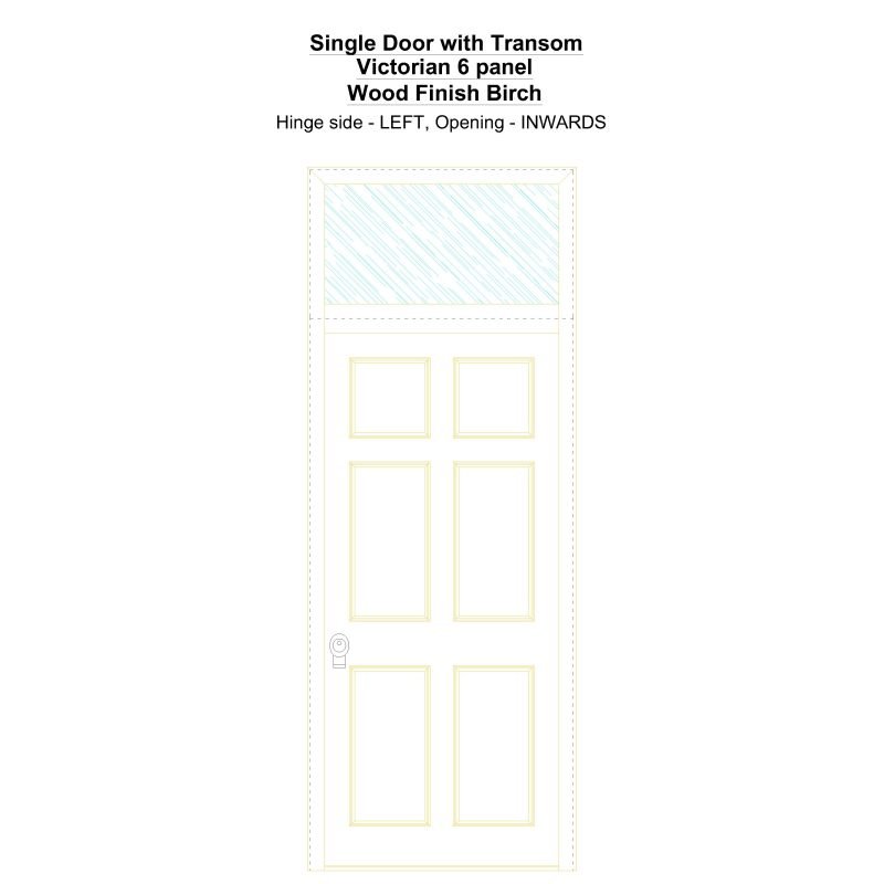 Sdt Victorian 6 Panel Wood Finish Birch Security Door