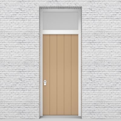 7.single Door With Transom 4 Vertical Lines Traffic White (ral9016)