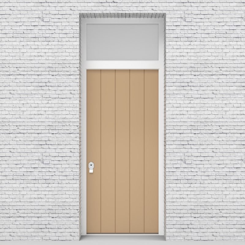 7.single Door With Transom 4 Vertical Lines Traffic White (ral9016)