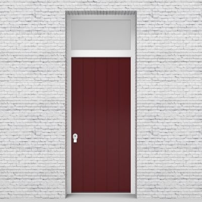 8.single Door With Transom 4 Vertical Lines Light Ivory (ral1015)