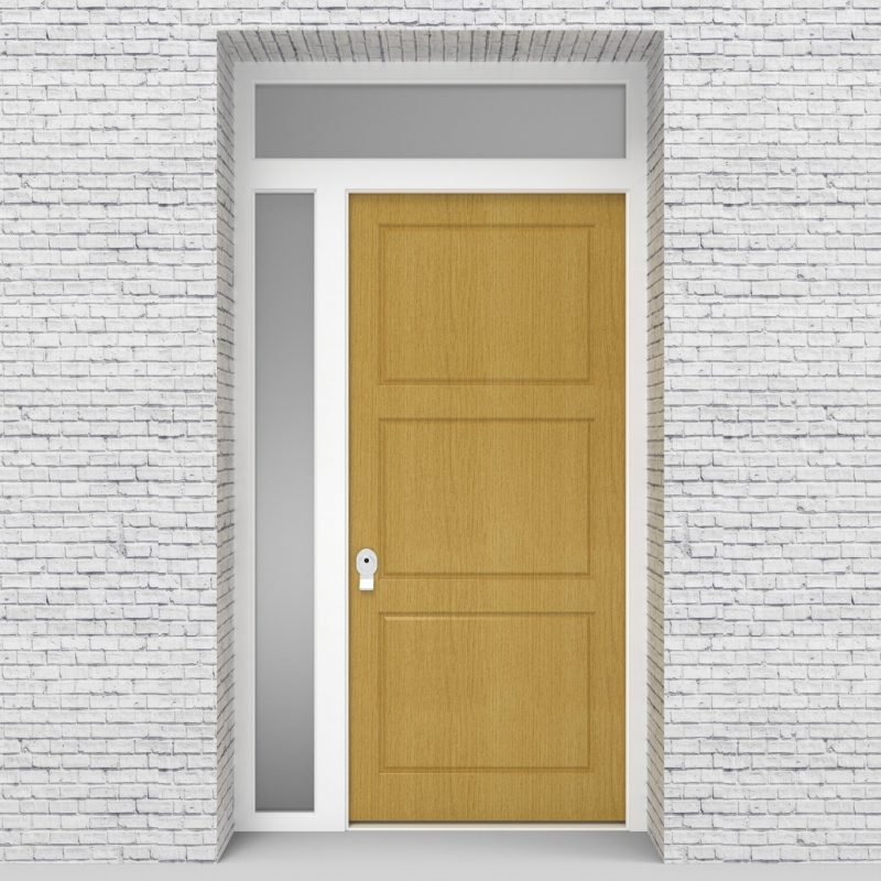 1.single Door With Left Side Panel And Transom Edwardian Birch