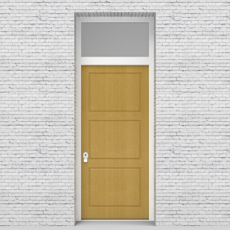 1.single Door With Transom Edwardian 3 Equal Panel Birch