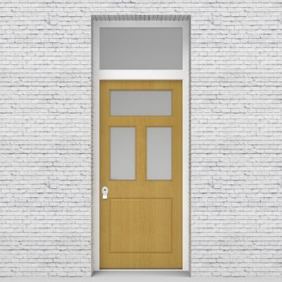 1.single Door With Transom Edwardian 4 Panel With 3 Glass Panes Birch