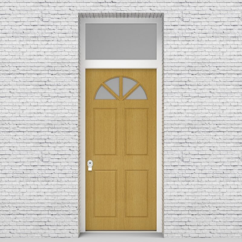 1.single Door With Transom Edwardian 4 Panel With Arched Glass Pane Birch