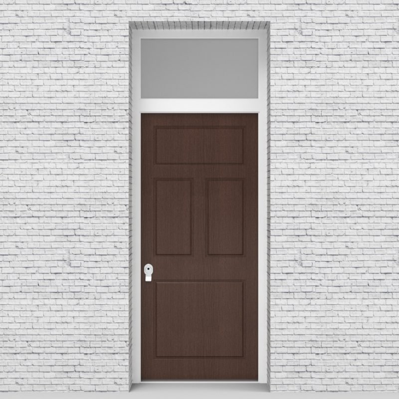 2.single Door With Transom Edwardian 4 Panel Dark Oak