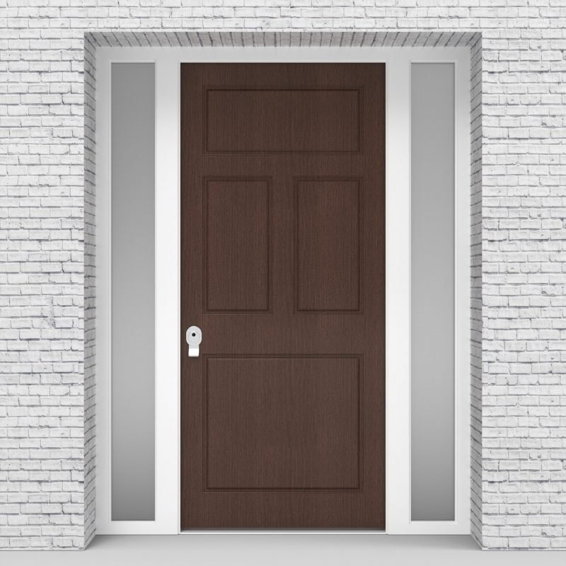 2.single Door With Two Side Panels Edwardian 4 Panel Dark Oak