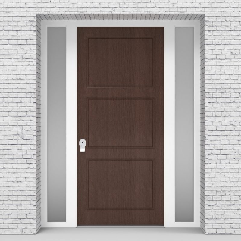 2.single Door With Two Side Panels Edwardian Dark Oak