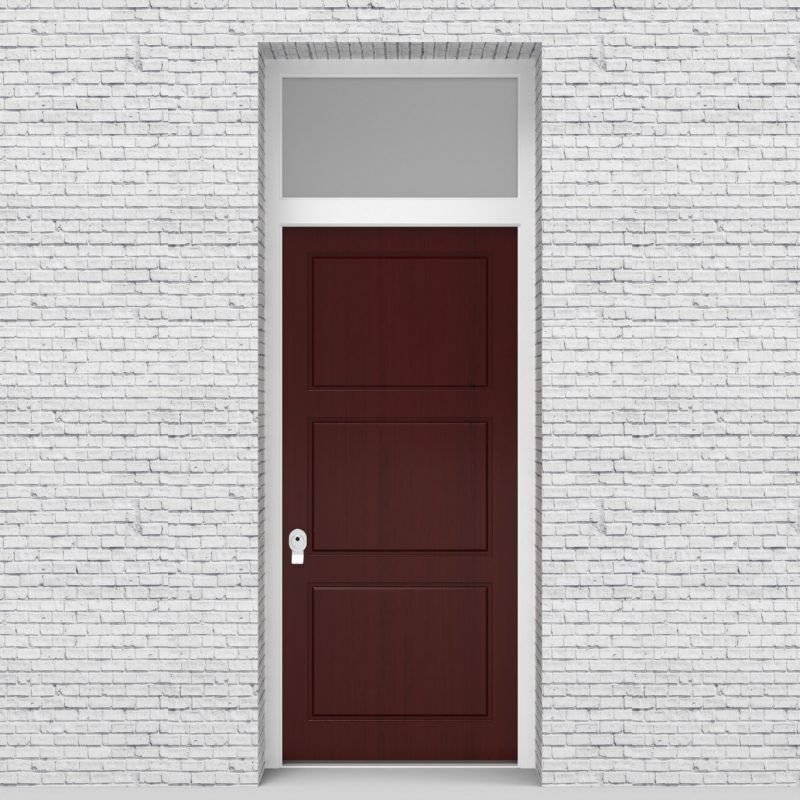 3.single Door With Transom Edwardian 3 Equal Panel Mahogany